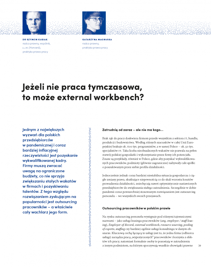 Jeżeli nie praca tymczasowa, to może external workbench?