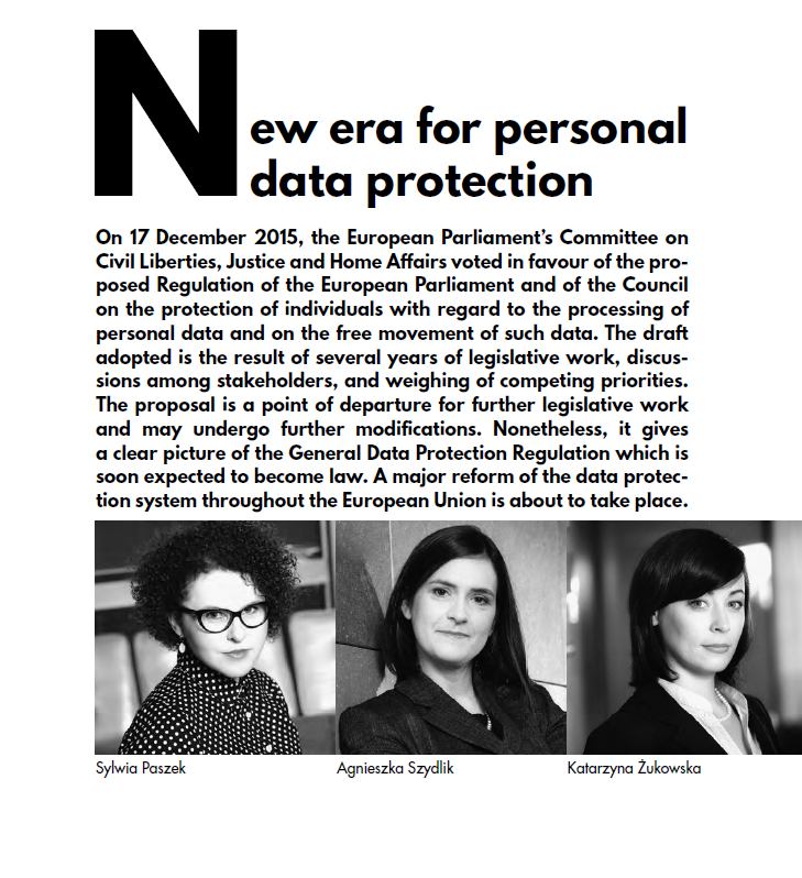 New era for personal data protection