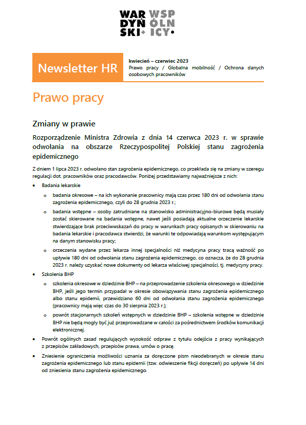 Newsletter HR | kwiecień-czerwiec 2023